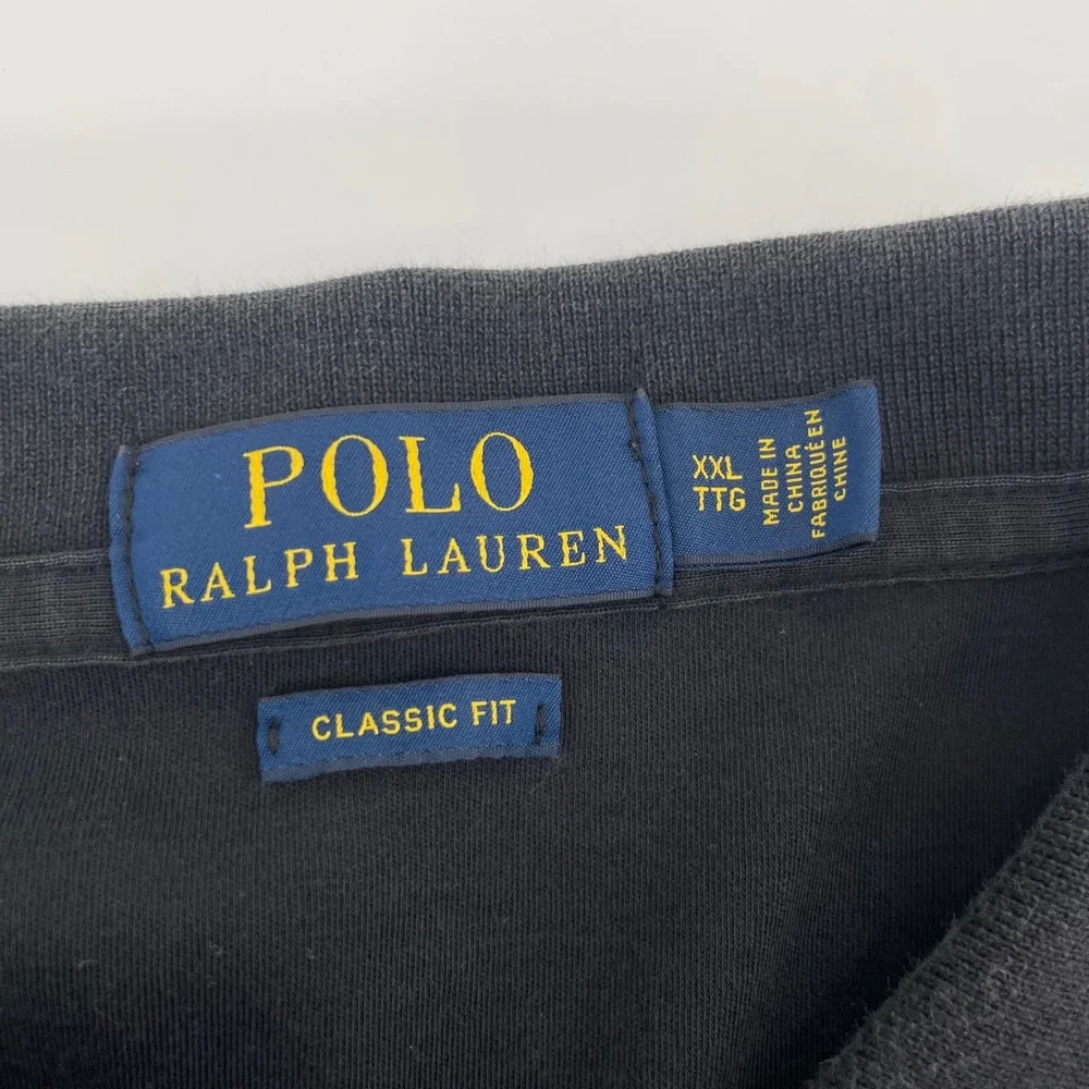 Polo Ralph Lauren Polo Shirt Mens XXL Black Classic Fit Cotton Pony Logo